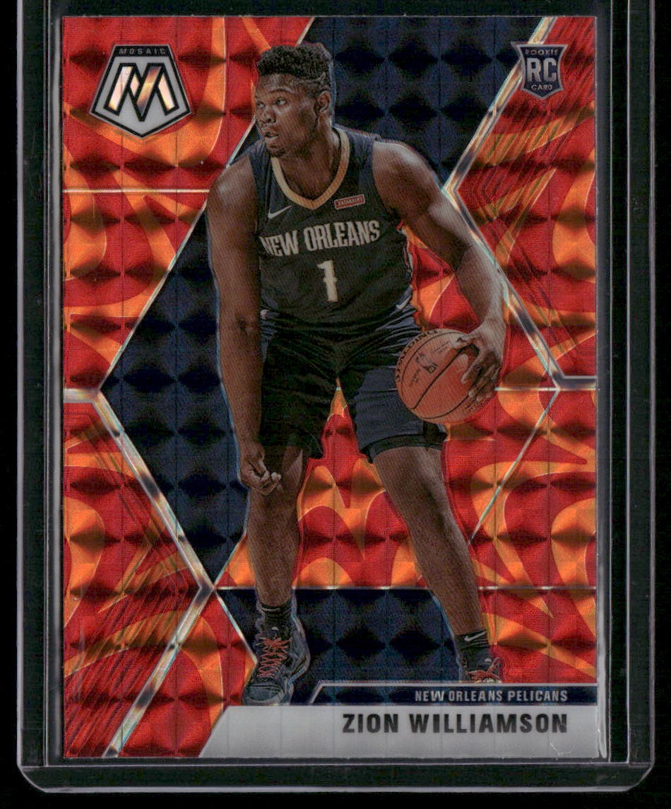 2019-20 Panini Mosaic #209 Zion Williamson Reactive Orange