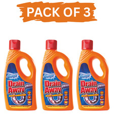 3X Drain Unblocker Liquid 400ml Kitchen Sink Bathroom Indoor Outdoor Drain Away