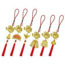 6Pcs Chinese New Year Pendants Reusable Plastic Hanging Ornaments for Home Decor