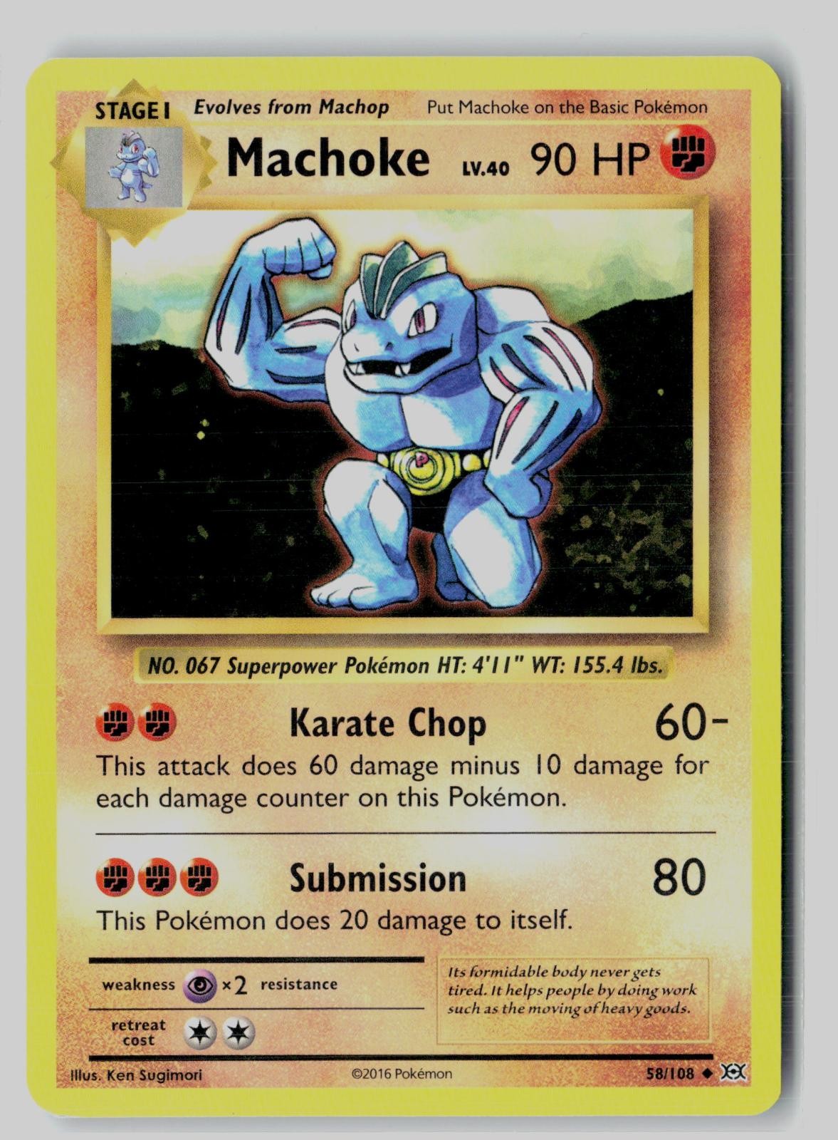 Machoke 58/108 Uncommon Evolutions Pokemon NM