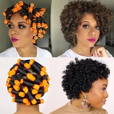 100pcs Hair Curling Rods Set - Plastic Cold Wave Rollers for Natural, Long or...