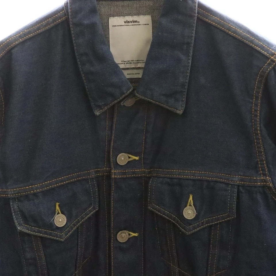 VISVIM 14AW SS 103 JKT Denim Jacket Cotton Linen Indigo Japan Made - Image 3 of 4