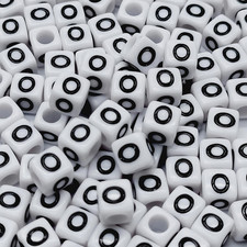 100PCS Letter Beads Acrylic Square Alphabet Beads for Jewelry Making 6X6Mm White