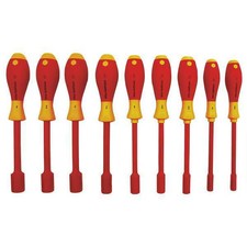 Wiha Nut Driver Set,9 Pieces,SAE,Solid,Ins 32...