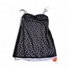 Cider Black Lace fully lined in violet mini dress spaghetti straps Size UK 3XL
