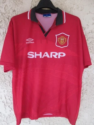 Maillot MANCHESTER UNITED 1994 1995 1996 vintage UMBRO SHARP shirt n°7 L - Photo 1/4