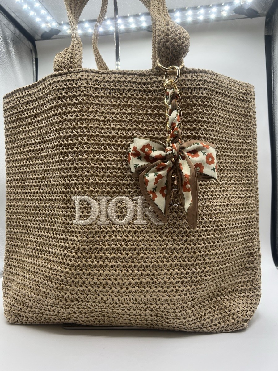 2025 Limited Edition Christian Dior Rattan Beige Tote Bag Raffia