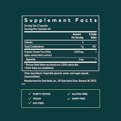 Vitex Berry Extract for Hormone Balance & Menstrual Health - 120 Vegan Caps thumbnail 4