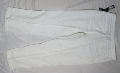 APT. 9 MENS PANTS 36x32 WHITE CHINO RELAXED FIT 100% LINEN FLAT DRAWSTRING NEW