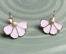 Emaille Ohrringe gold Ohrhänger Edelstahl Brisur Blumen Blüten Echte Handarbeit