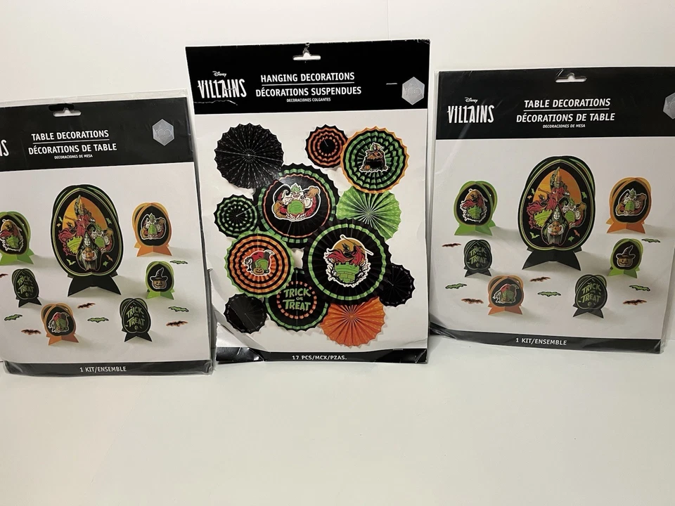 Disney Villains Halloween Haunted Carnival Party Table Deco Kit New Hanging Deco - Image 3 of 4