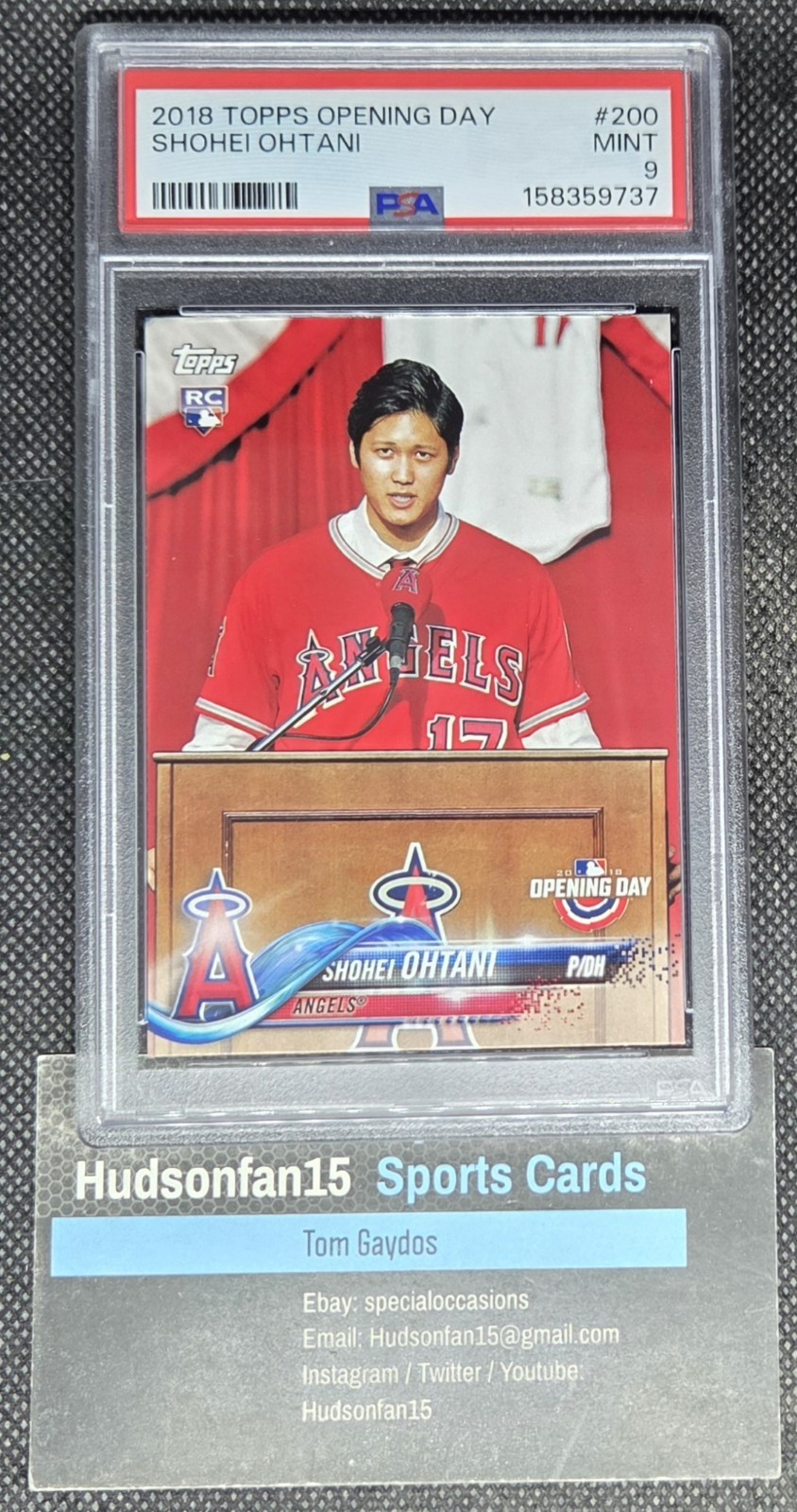 Shohei Ohtani 2018 Topps Opening Day Rookie #200 PSA 9 Mint Los Angeles Angels