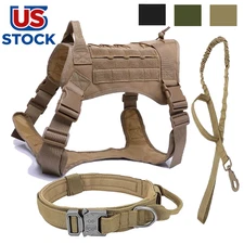 Tactical Dog Vest US Working Dog Military Harness with Handle No-pull Large.