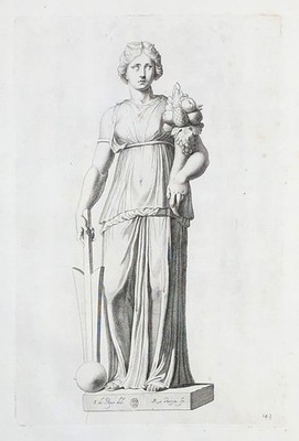 Flora mythology Mythologie Statue Antike antiquity Kupferstich engraving 1635