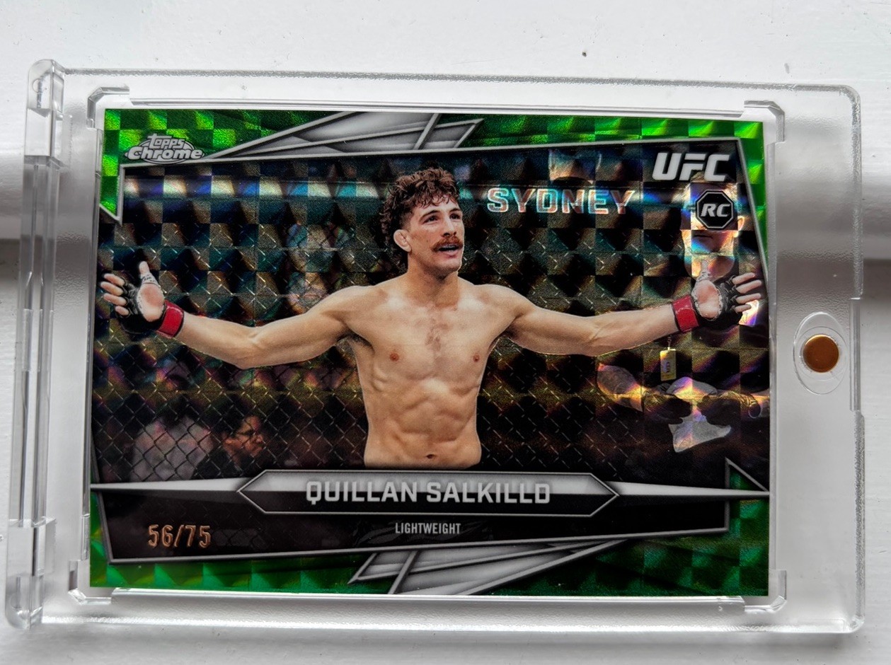 2026 Topps Chrome UFC Quillan Salkilld #57 RC Green Geometric Refractor /75