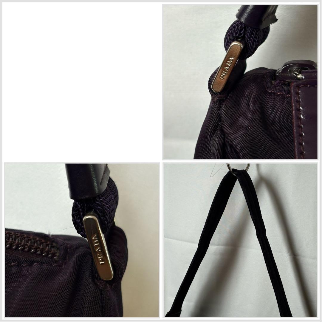 PRADA Nylon Shoulder Bag Triangle Logo Purple Made in Italy Authentic thumbnail 8