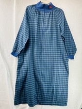 Vintage MMI Flannel Plaid Cardinal Nightgown Long Sleeve 100 Cotton Large USA
