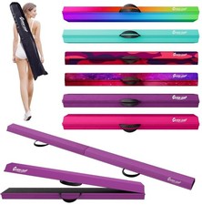 8ft Folding Gymnastics Balance Beam Foam Kids Non-Slip Open Box Pink or Purple