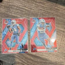 Panini 2025 Mosaic Prizm Detroit Lions St. Brown & Gibbs 2-Card Lot