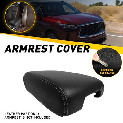Fit QX60 JX35 2013 2014 2015-2020 Center Console Lid Armrest Vinyl Cover Black