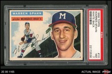 1956 Topps #10 Warren Spahn Braves HOF PSA 7 - NM