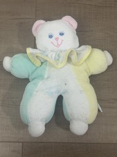 Vintage Bantam Eden Style Terry Cloth Baby Rattle Plush Lovey Color Block
