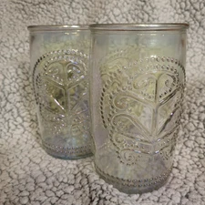 2 Excellent Cond. Home Essential And Beyond Iridescent Drinking Glass Colorful 