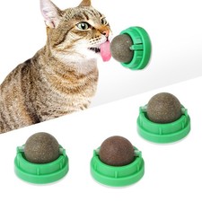 CCINEE 3PCS Catnip Balls for Cats Wall Toys Edible Cat Green