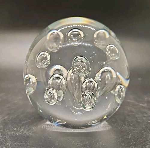 Small 7cm Clear Controlled Bubbles Paperweight - Picture 3 of 5