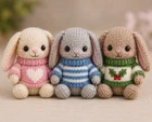 Bunny Knitting Pattern Bundle With Clothes DK Toy Knit Pattern Printed