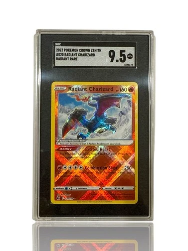 ‼️RADIANT CHARIZARD #020 Pokemon Crown Zenith Radiant Rare SGC 9.5~SHOOT OFFER💨