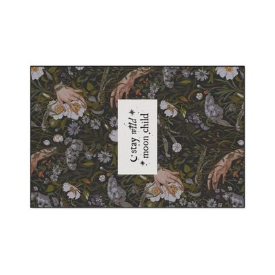 Botanical Floor Mat with Inspirational Quote - Home Decor, Entryway Mat