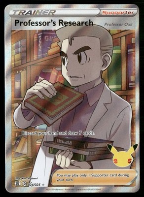 Professor's Research (Full Art) Ultra Rare Celebrations 024/025 NM Pokemon TCG