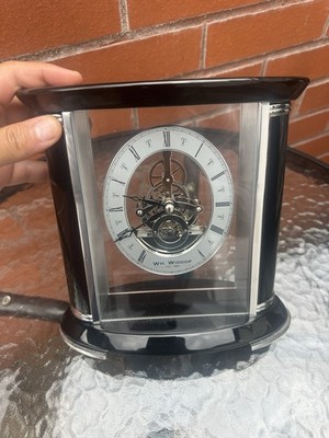 William Widdop W2658 schwarze Klavier Holz Skelett Kaminuhr - gebraucht