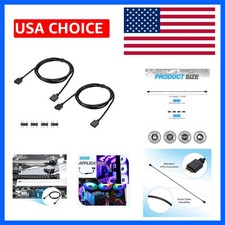 2 Pcs ARGB Extension Cable, 5V 20" 3 Pin 1 to 1 Female to Female ARGB Adapter...
