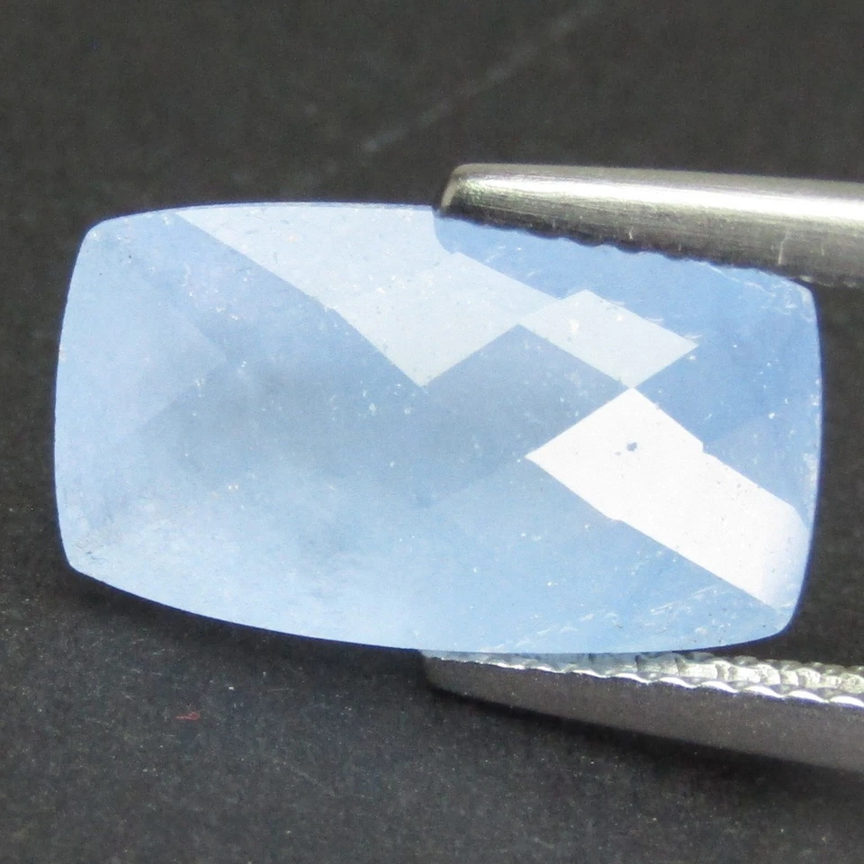 Ágata azul natural de 4,79 quilates 14,2 x 8,1 x 5,4 mm de largo cojín corte a cuadros piedra preciosa Foto 3 de 4