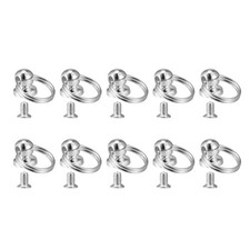 0.47-inch Round Head Button Stud Rivets Screw Back Rivet Silver Tone 10 Pcs