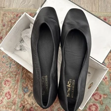 Coach And Four Black Genuine Leather Ballet Flats Sz. 8 Made in Italy