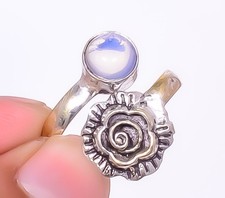Natural Smoky Quartz Gemstone 925 Silver Plated Ring s.6.5 TR7787-210