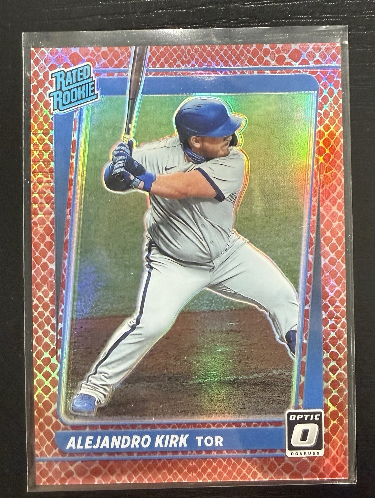 2021 Donruss Optic Rated Red Dragon Prizm /110 Alejandro Kirk #63 Rookie RC 