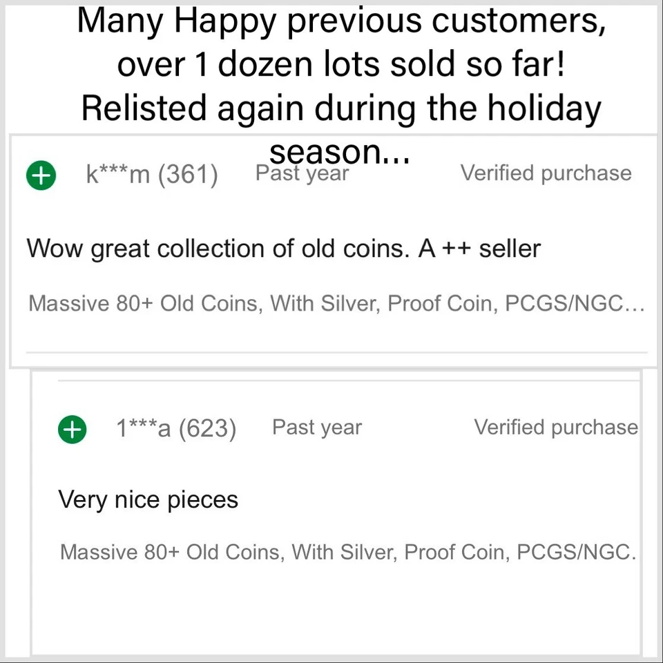 Huge 85+ Old Coins-145 Year Old, Silver, Proof, PCGS/NGC-Great Christmas Present - Image 2 of 4
