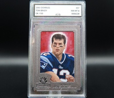 Tom Brady 2003 Donruss Gridiron Kinds Crowning Moment SP /150 #57 ICG 8