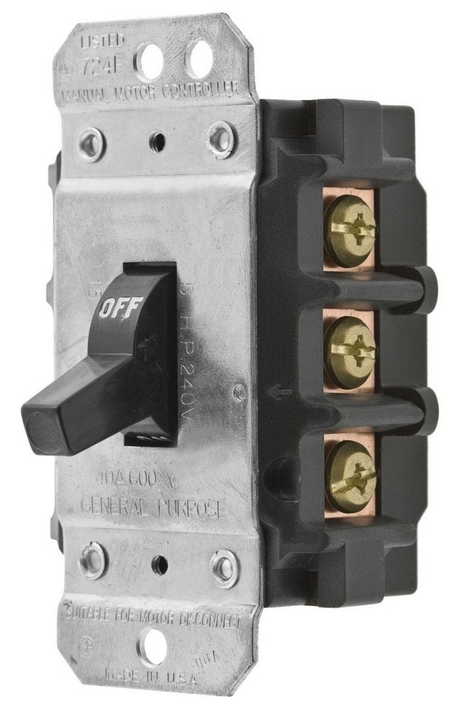 HUBBELL 30003D Motor Starter Toggle Switch 30A 600V 3-Pole