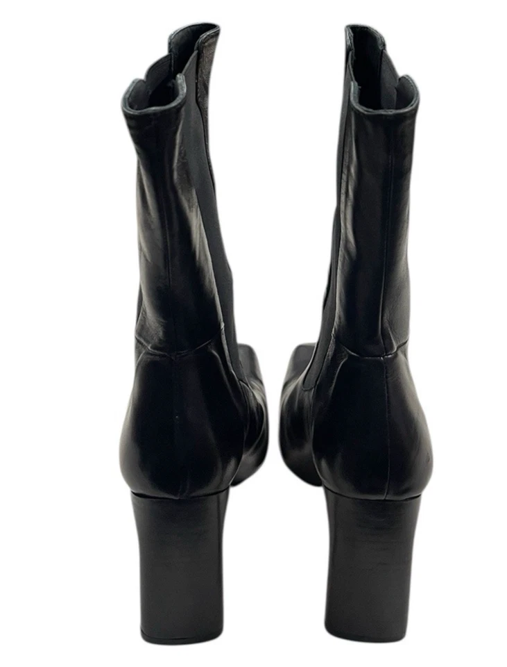 全新 450 美元 MIISTA Jeanne 皮革踝靴 黑色 尺码:38 — 第 2/4 张图片