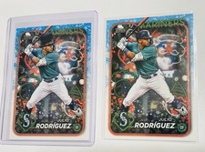 2024 Topps Holiday - Julio Rodriguez Top Hat variation Short Print + Base #H153