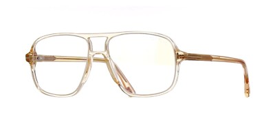 Tom Ford FT 5737-B BLUE BLOCK Shiny Light Brown (045) Eyeglasses