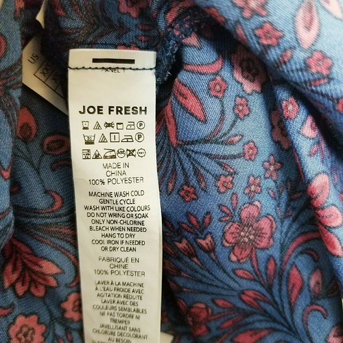 Camisa Joe Fresh Mujer Talla Pequeña Azul Floral Sin Mangas Corbata Frontal - Imagen 5 de 11