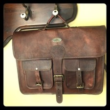 Men's Fine Quality Leather Business Messenger Laptop Shoulder Briefcase Handbag