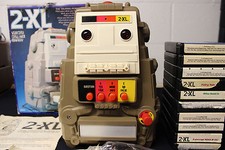 VINTAGE 1978 TYPE 2 MEGO TOY 2-XL TALKING ROBOT W/10 8 TRACK TAPES BOOKLETS CARD