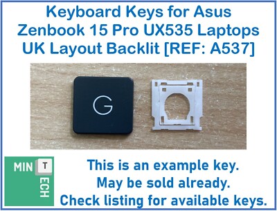 Tastatur Ersatz Tasten für Asus Zenbook 15 Pro UX535 Laptops UK Hintergrundbeleuchtung